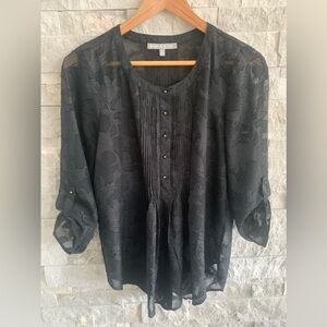 Daniel Rainn Flowy Black Blouse